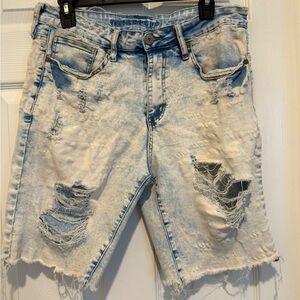 Rue 21 Premium Distressed Denim Shorts Size Size 32. Above Knee Supreme Flex .